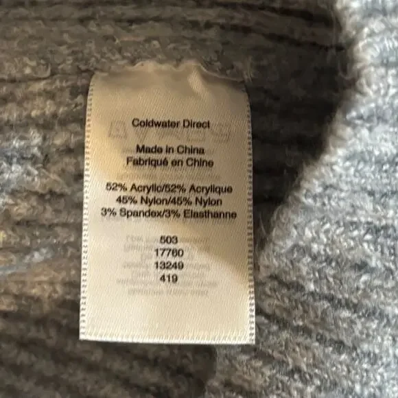 NWT Coldwater Creek Sweater Gray Blue XL Women's long sleeve ribbed Pullover - Picture 7 of 9